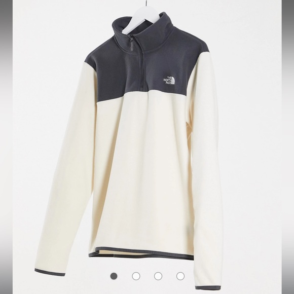 The North Face Tka glacier 1/4 zip fleece in white/gray - Picture 1 of 5